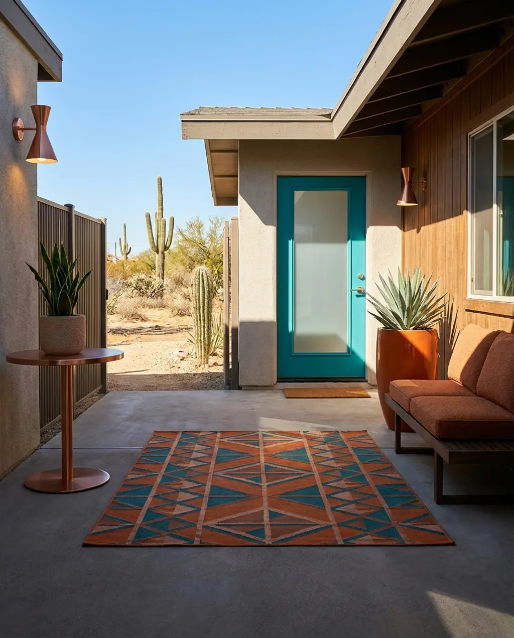Vibrant Mid-Century Modern Entryway Interior — Luxury Version