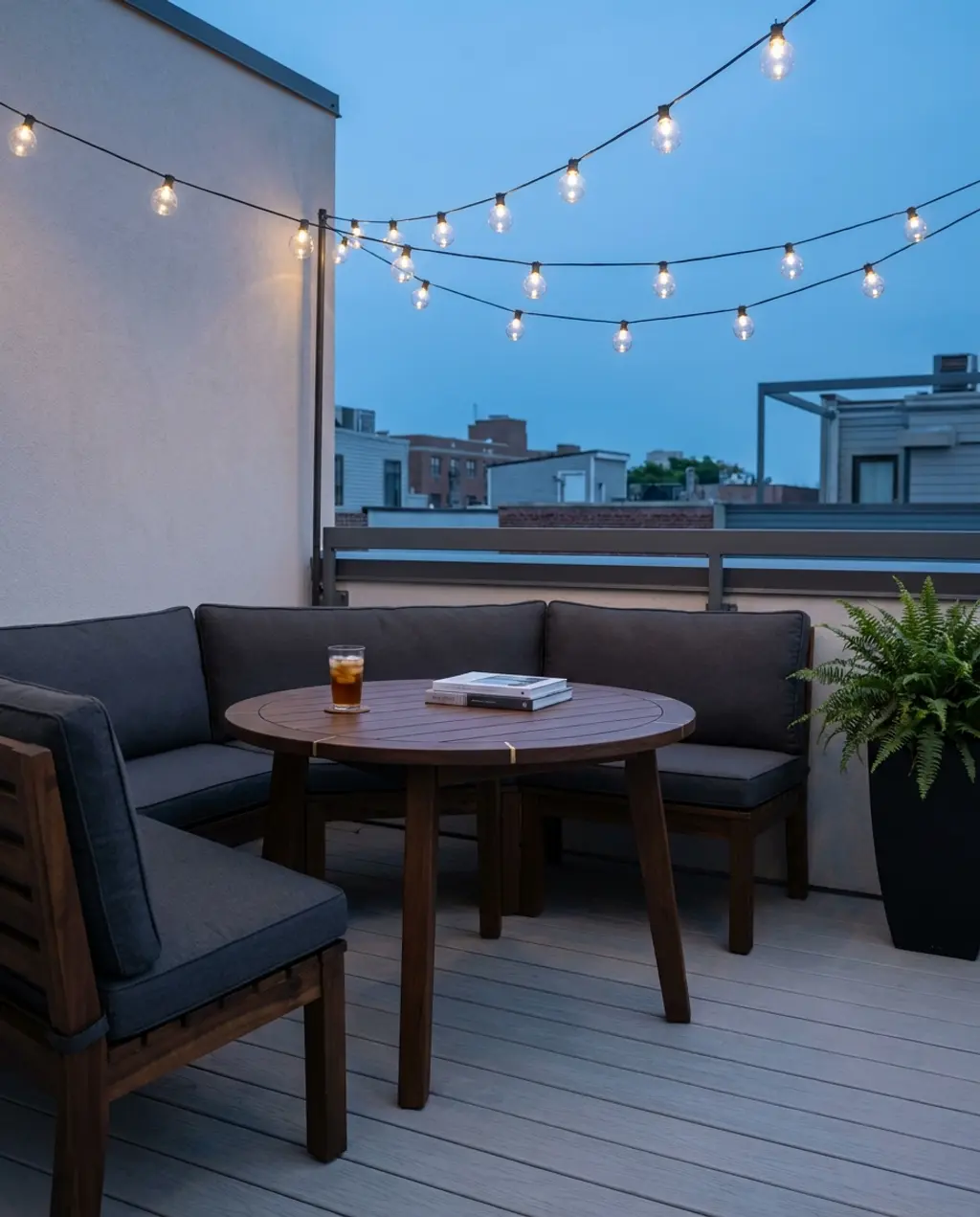 Small Rooftop Terrace with Cozy Dining Nook — Luxury Version