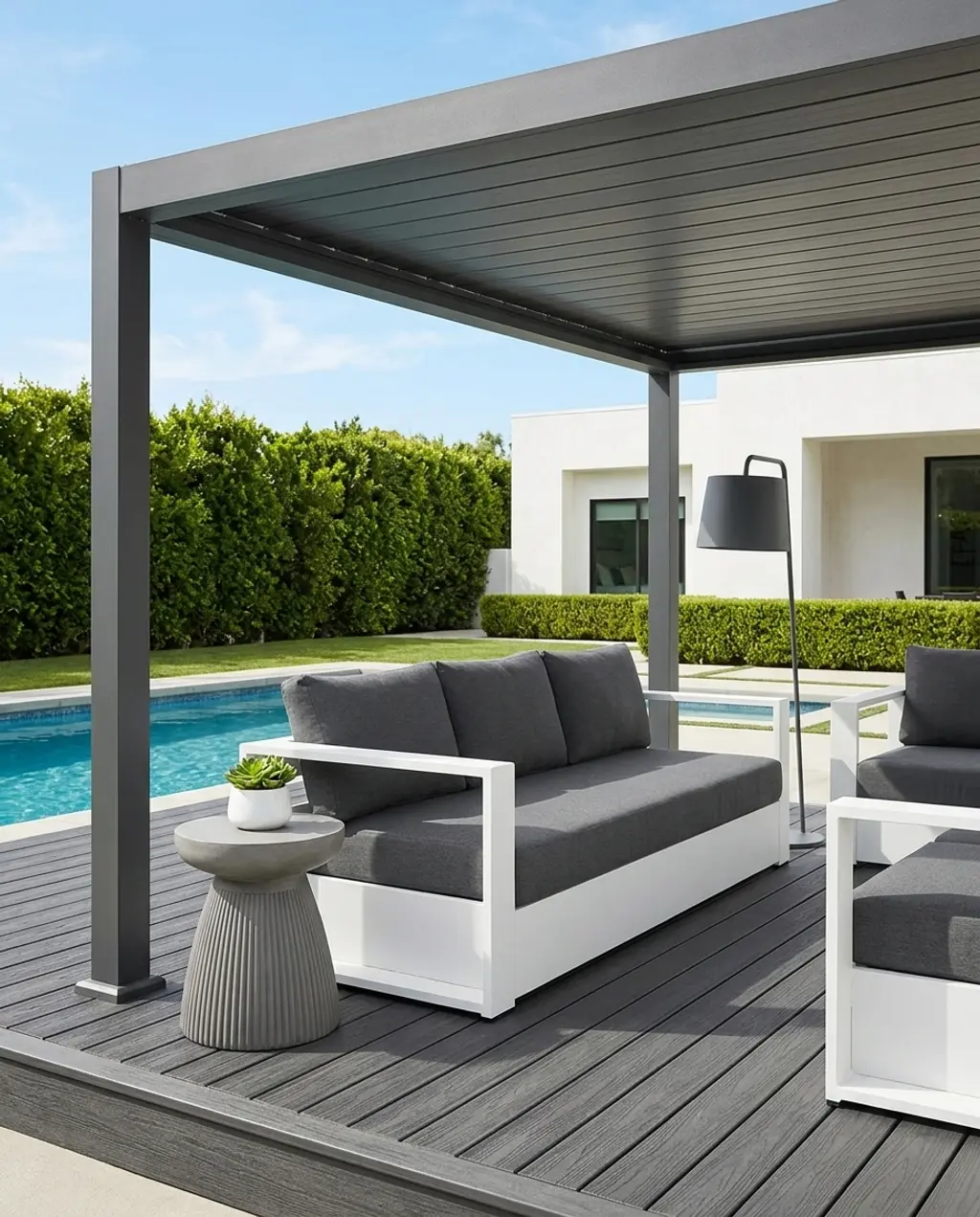 Minimalist Gazebo Poolside Lounge — Luxury Version