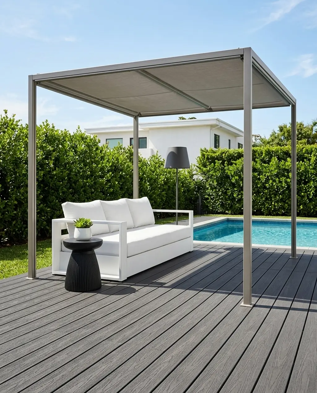 Minimalist Gazebo Poolside Lounge — Budget Version
