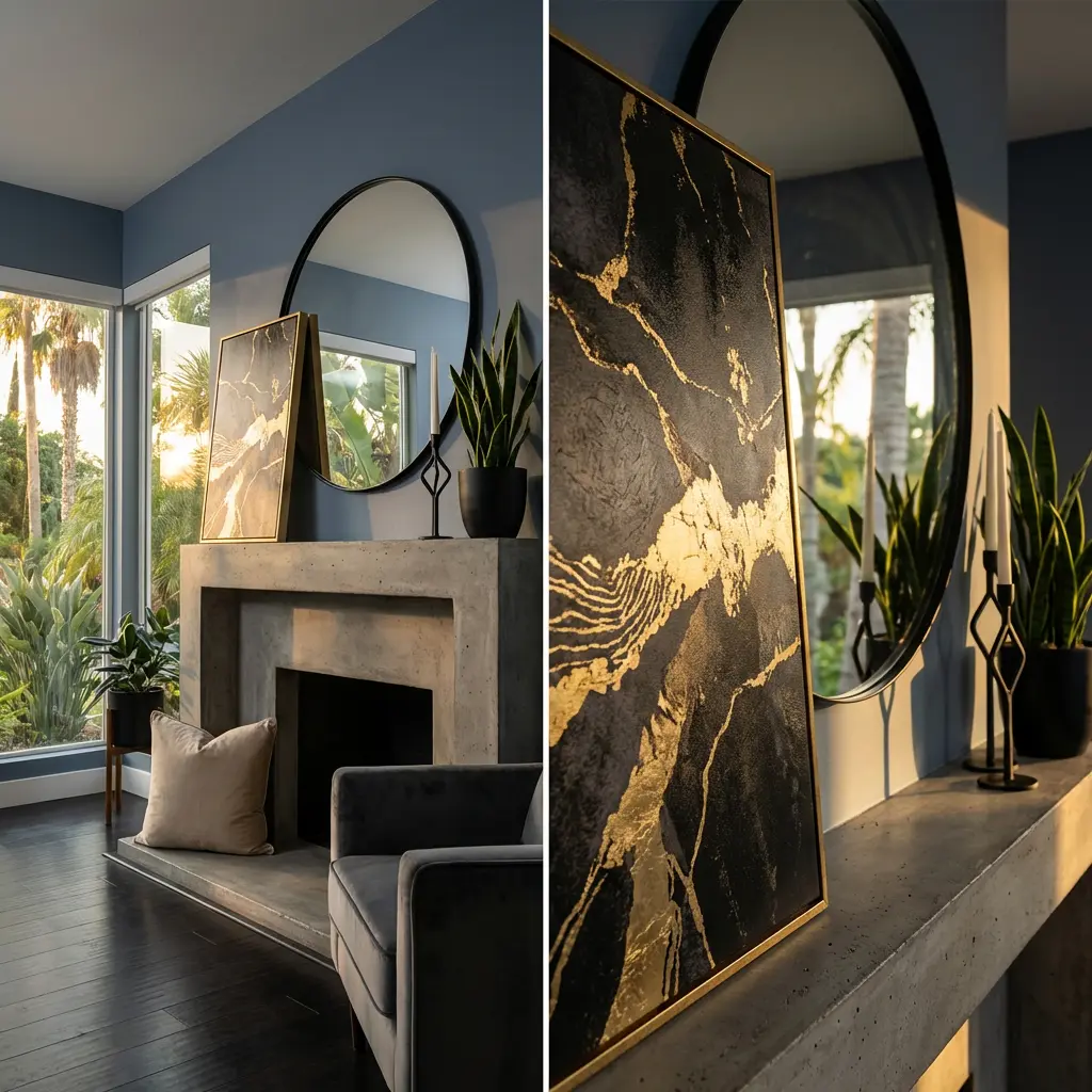 Glamorous Black and Gold Mantle for a Modern Setting 2026