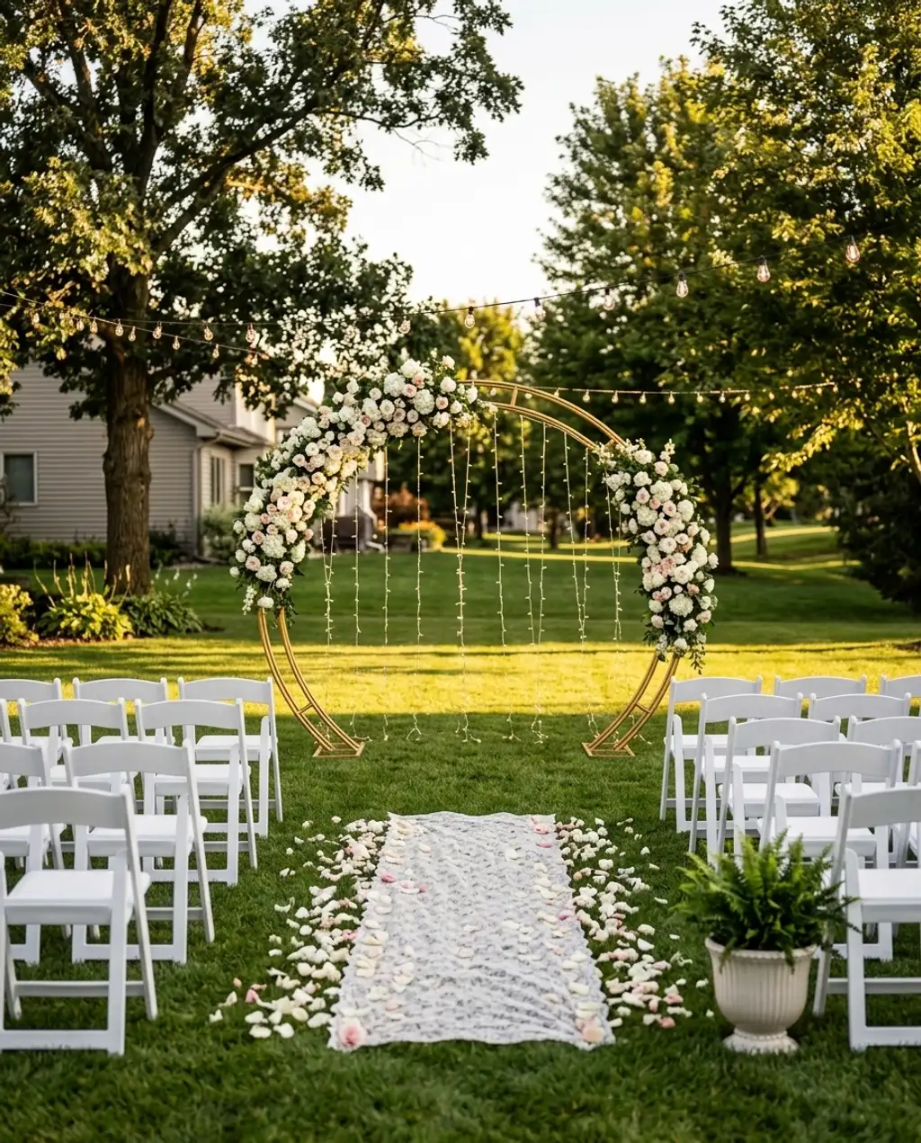 Small Backyard Wedding Ceremony Spot — Budget Version
