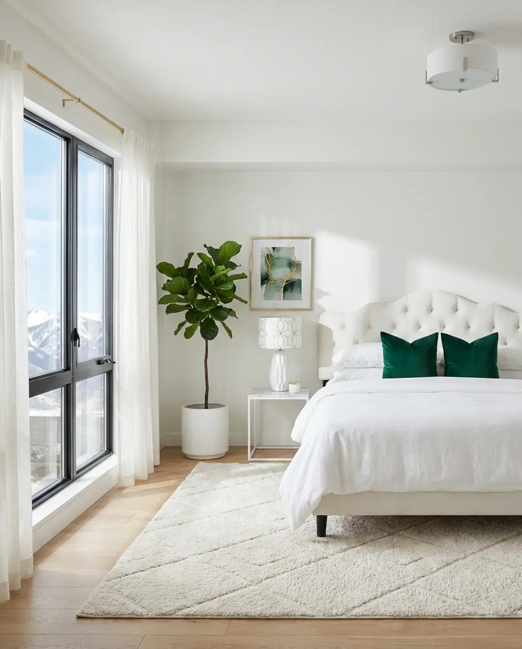 Refresh Your Bedroom: Crisp White & Emerald Green Accents — Luxury Version