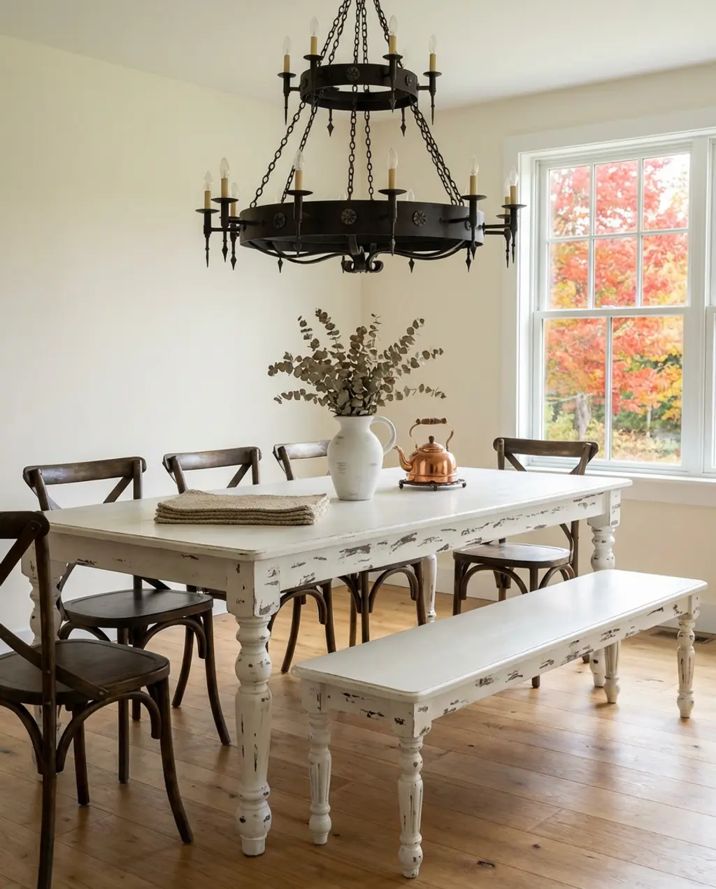 Farmhouse Style Wooden Dining Chairs with Cross-Back Design