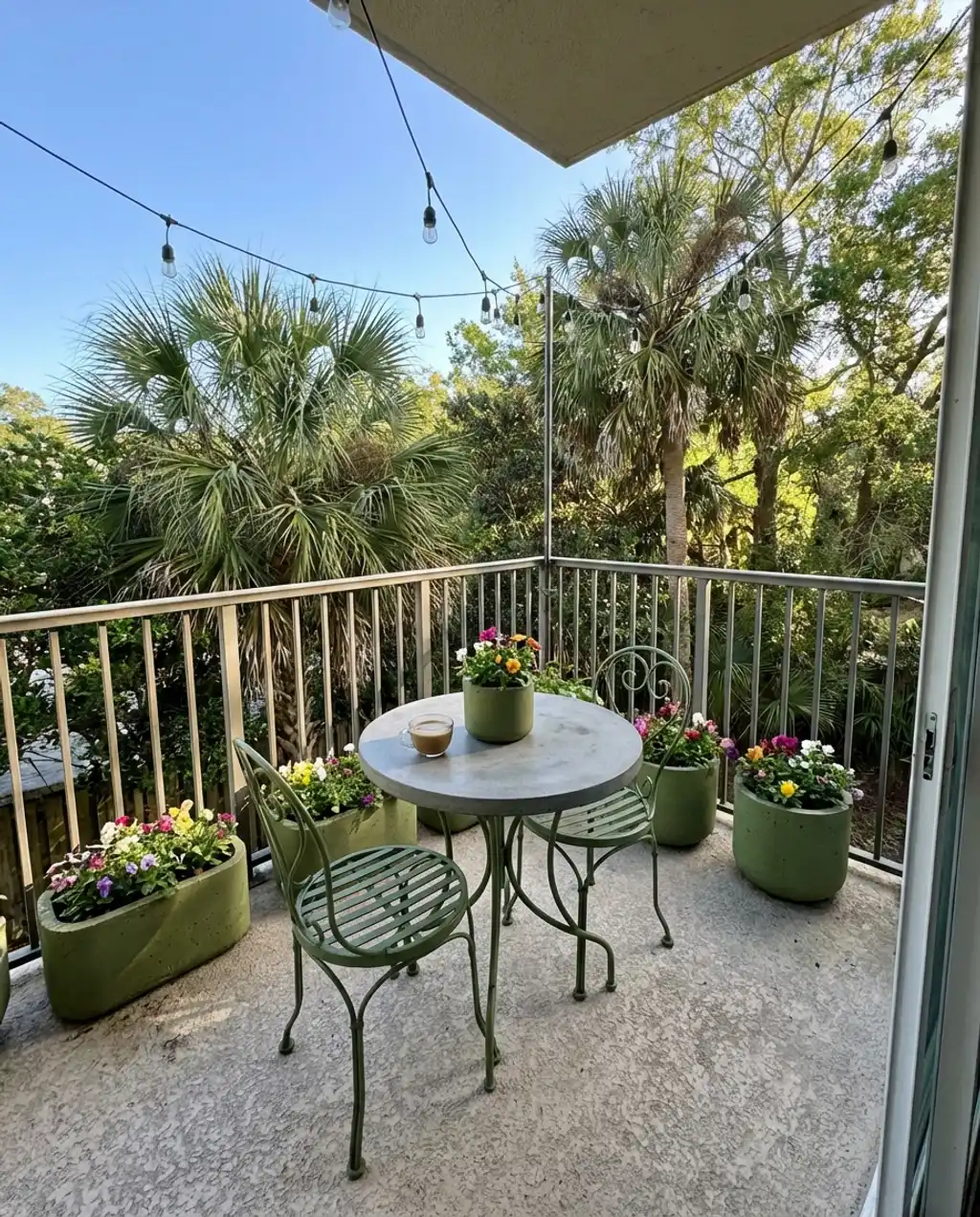 Cozy Cafe Style Balcony Nook for Two