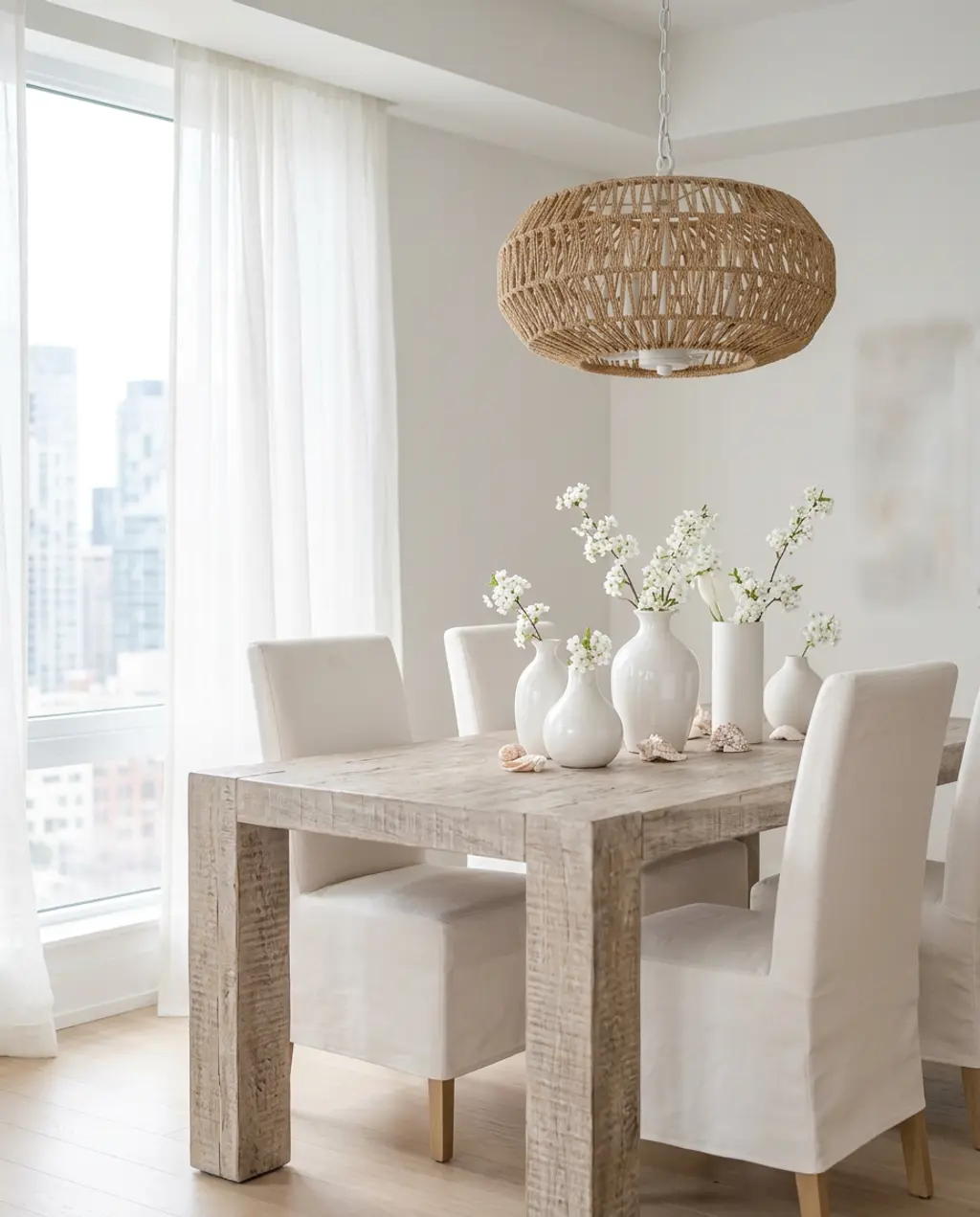 Coastal Dining Room Refresh with Natural Light