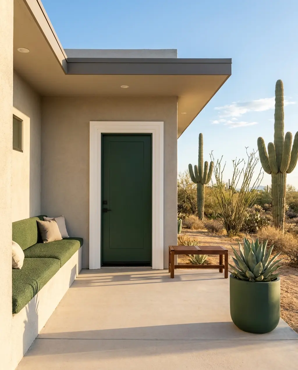 Archway Interior Entry with Built-in Bench