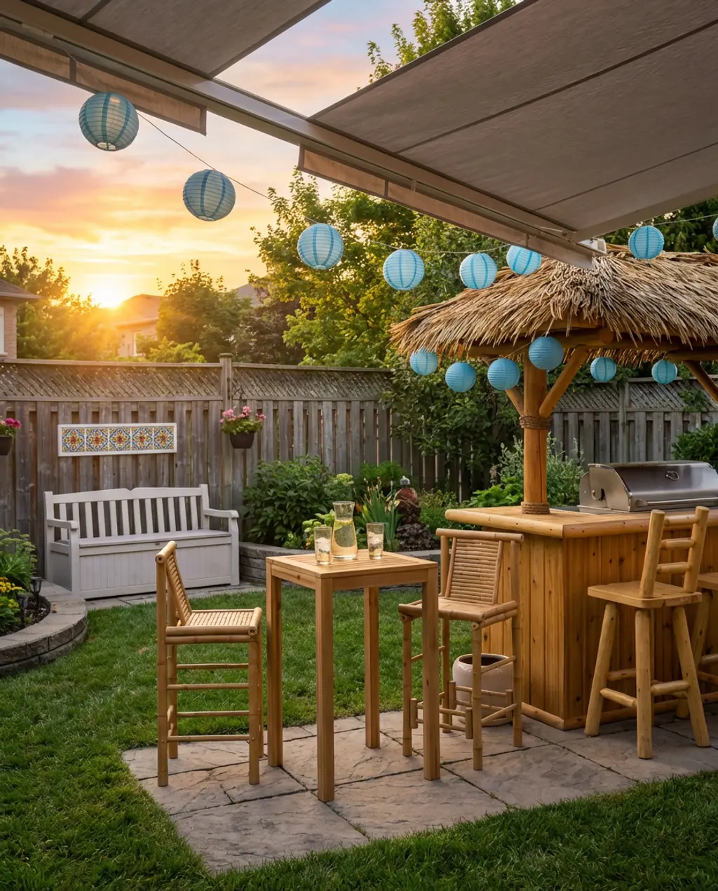 Chic Small Space BBQ with Retractable Awning