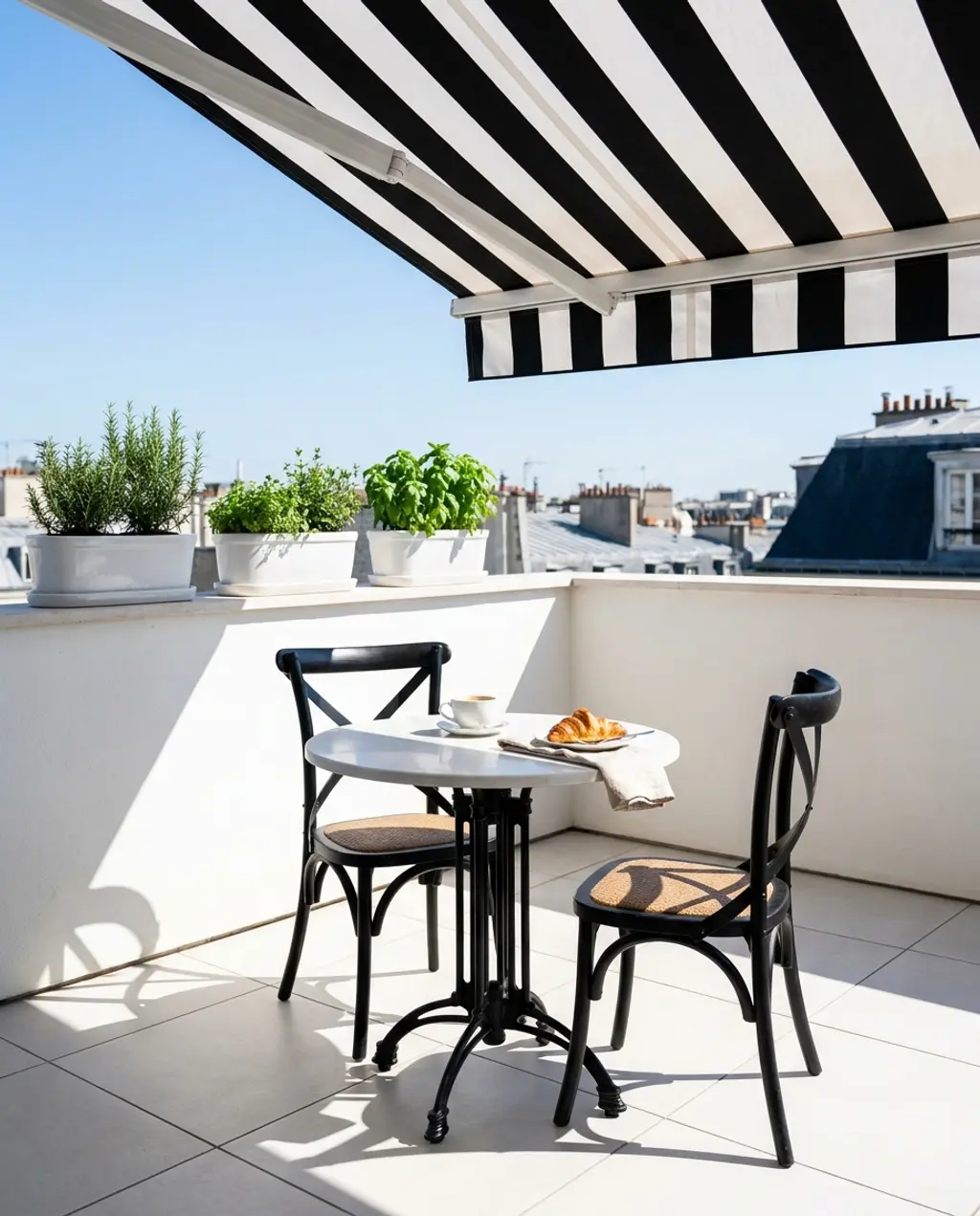 Chic Parisian Rooftop Cafe Vibe