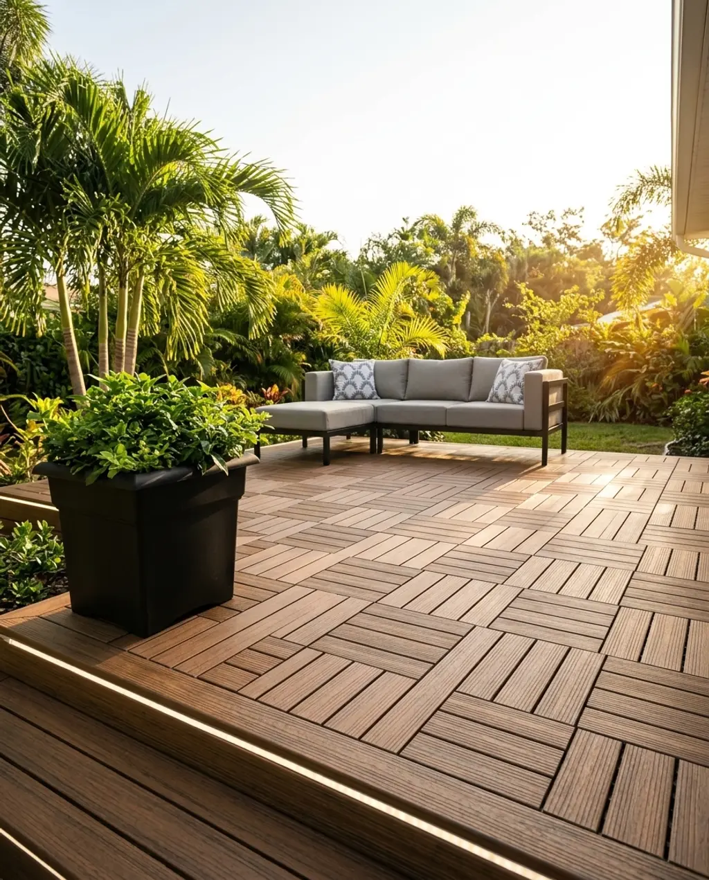 Modular Decking with Integrated Lighting & Planters