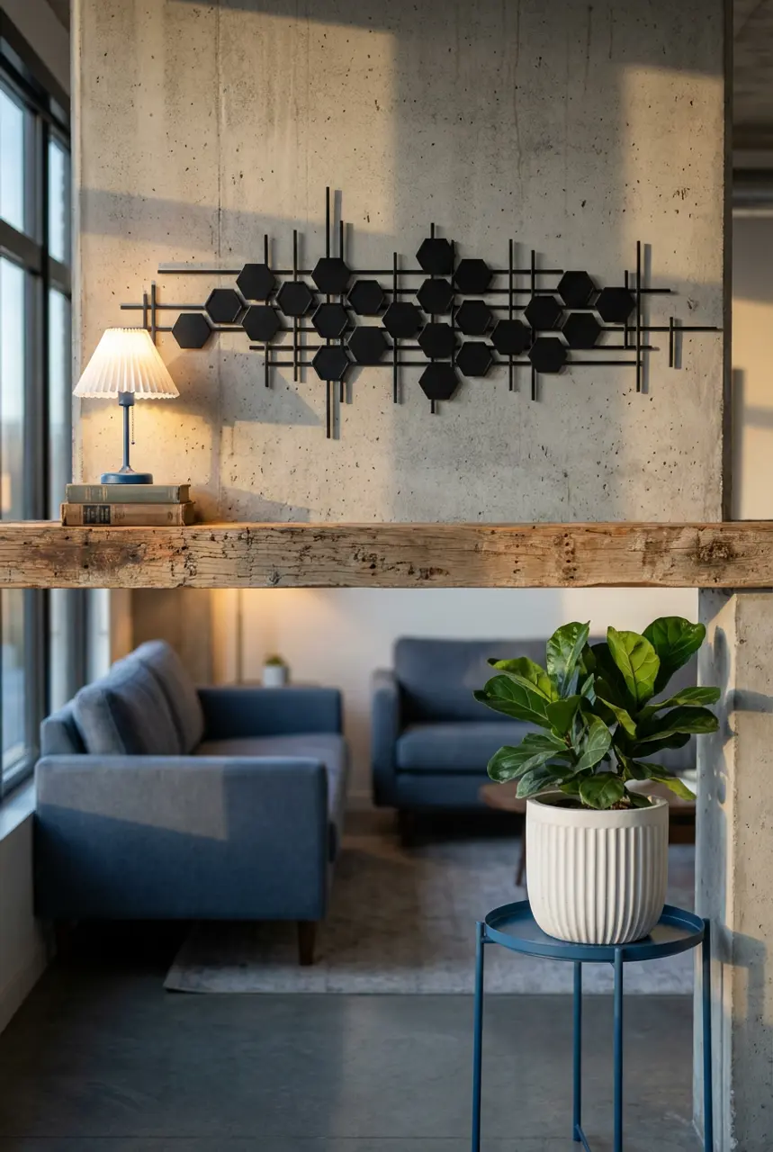 Bold Industrial Mantle with Metal and Concrete Elements 2026