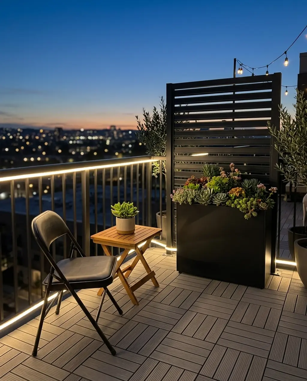 Sleek Urban Balcony Oasis