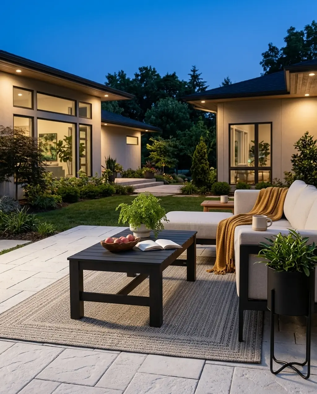 Textured Large Concrete Pavers for a Modern Backyard Oasis