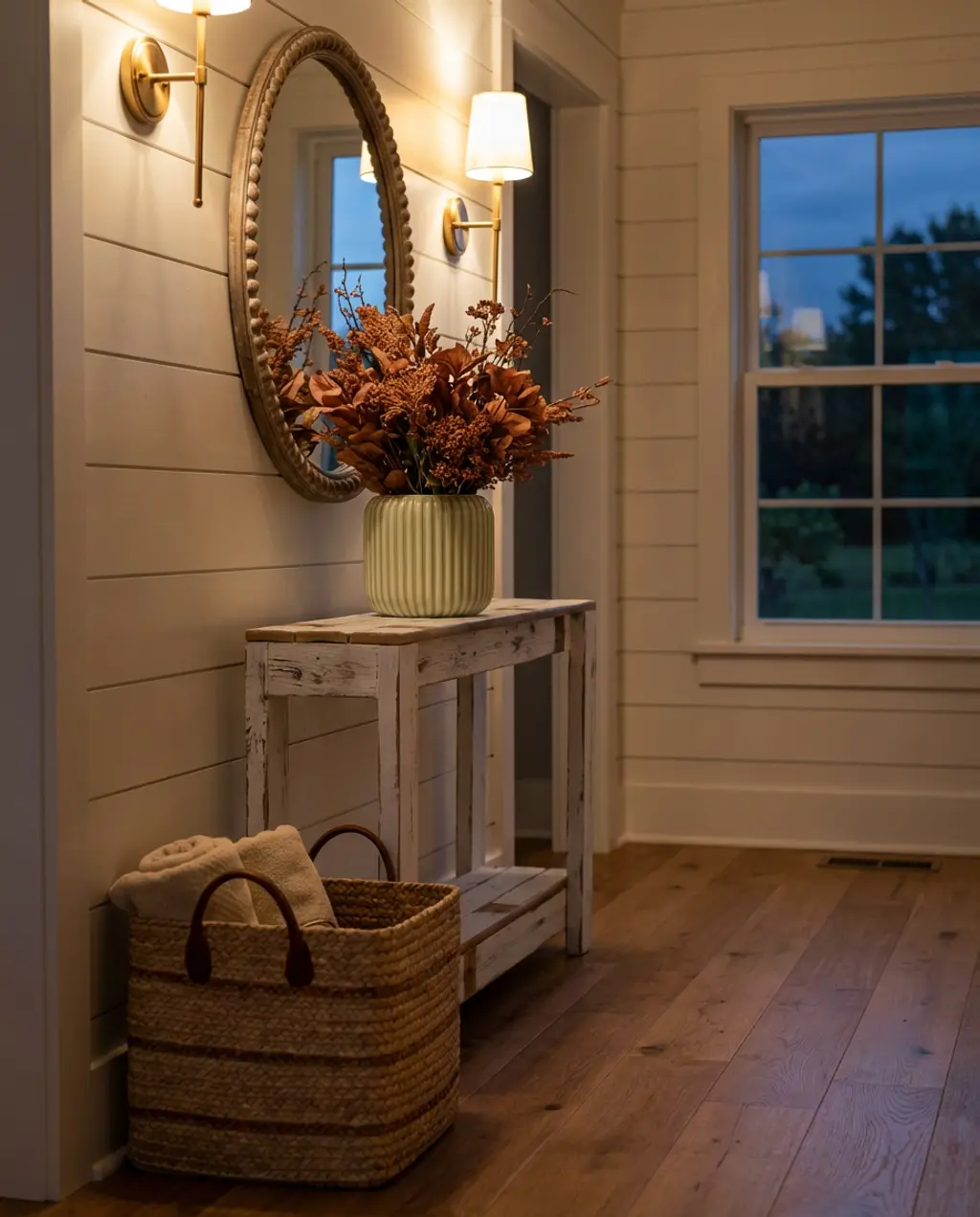 Shabby Chic Farmhouse Easter Entryway Decor