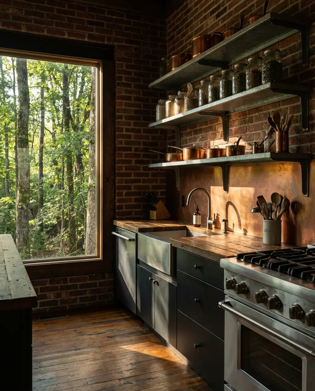 Industrial Spring Kitchen Shelving with Galvanized Accents