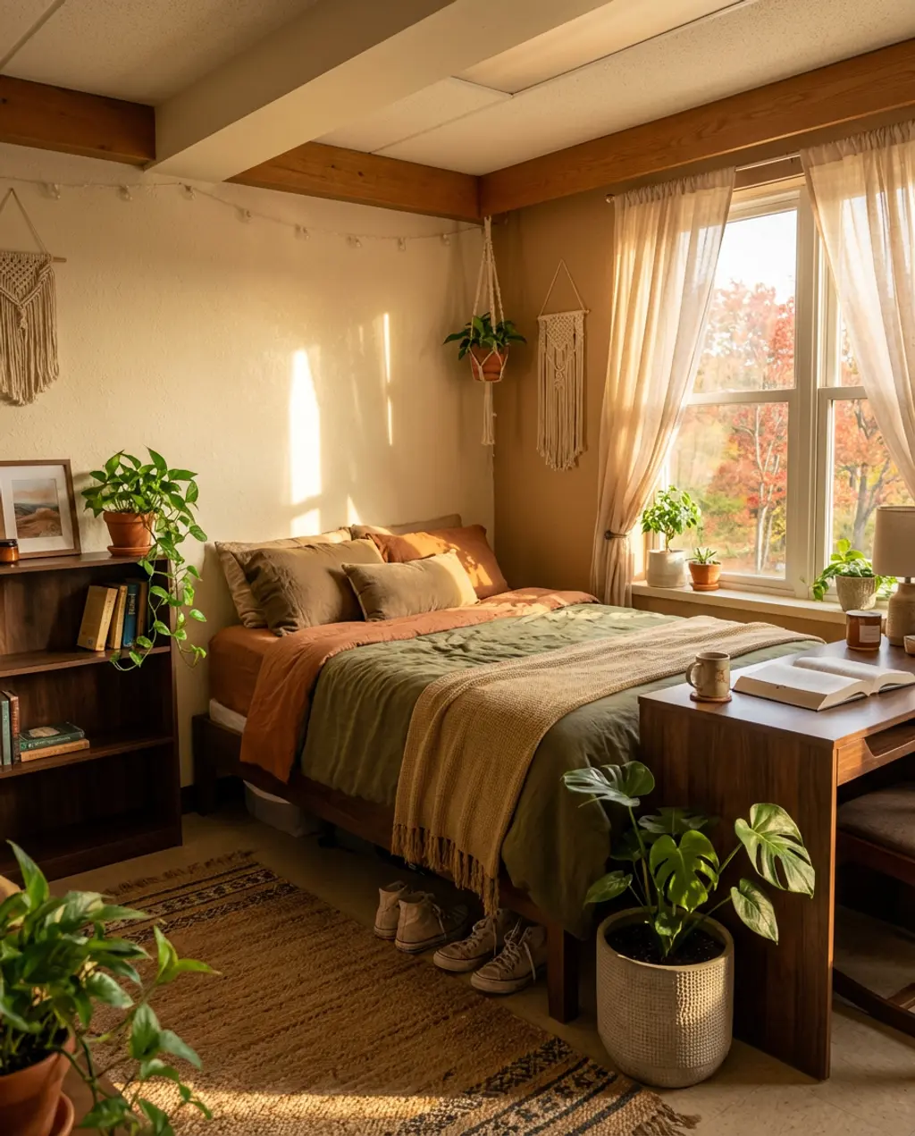 Greenery Filled Dorm Room Retreat