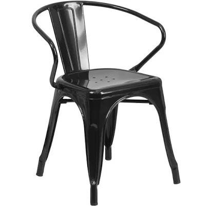 Flash Furniture Metal Indoor-Outdoor Chair with Arms