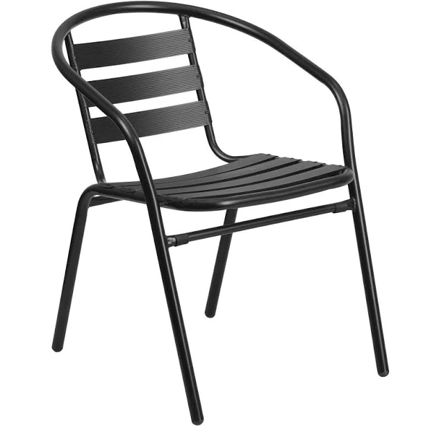 Flash Furniture Metal Restaurant Stack Chair with Aluminum Slats