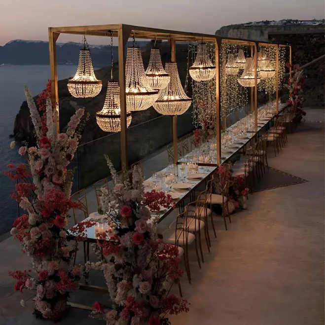 French Luxury Romantic Waterproof Outdoor Banquet Wedding Crystal Chandeliers