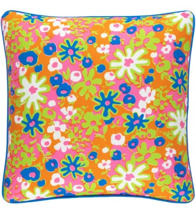 Fresh American Awesome Floral Spring Indoor/Outdoor Decorative Pillow