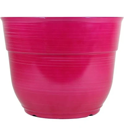 Garden Elements Glazed Brushed Happy Large Plastic Planter