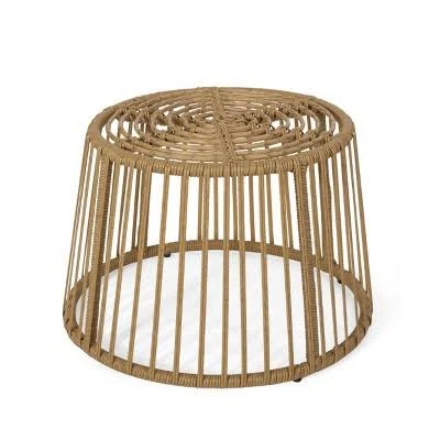 GDFStudio Apulia Outdoor Wicker Side Table