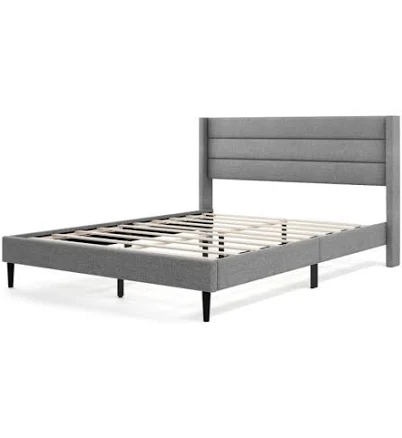 Gouun Upholstered Platform Queen Bed Frame with Wingback Headboard