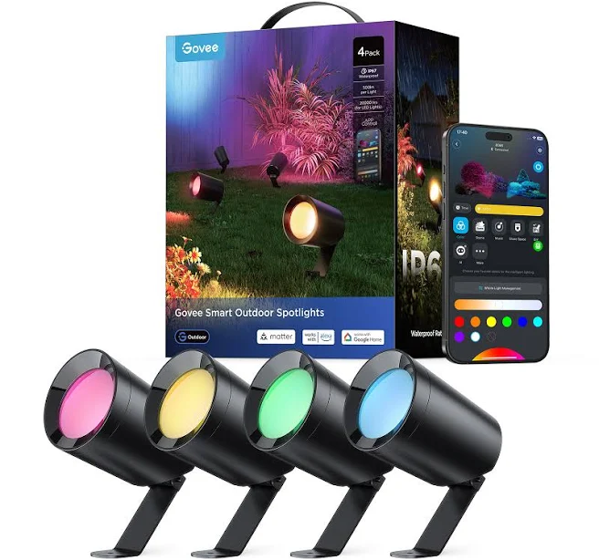 Govee Smart Outdoor Spotlights Color Changing LED Kit