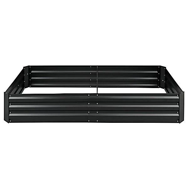 Groundwork 6 x 3ft. Black Galvanized Steel Planter