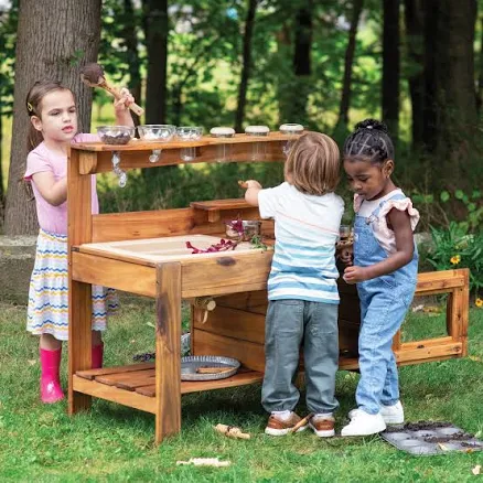 Guidecraft Acadia Kids' Outdoor Mud Kitchen Playset