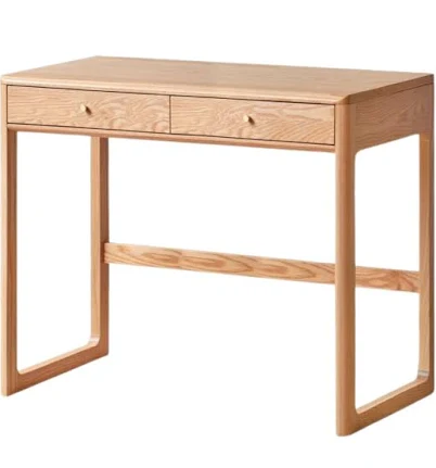 Gvawood Oak Solid Wood Small Office Desk