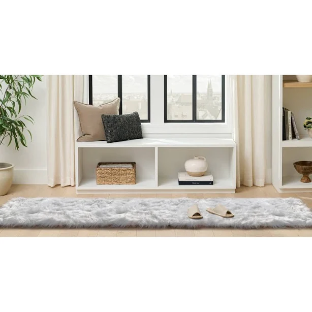 Haja Faux Sheepskin Area Rug Everly Quinn Rug