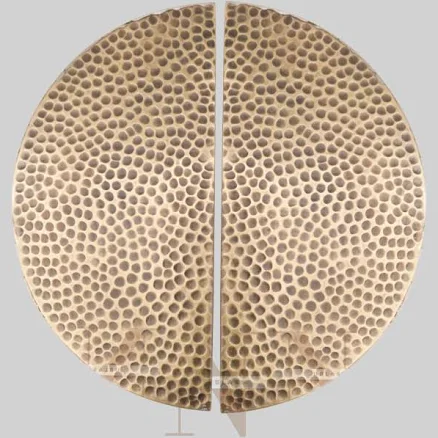 Handcrafted Brass Door Handle Moroccan Half-Moon Hardware (Pair)