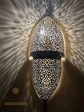 Handmade Moroccan Brass Wall Lamp