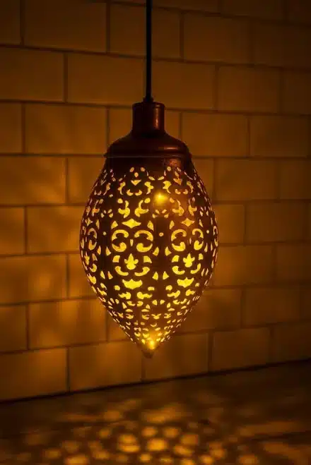 Hanging Solar Lantern | Moroccan Style Outdoor Light | 20