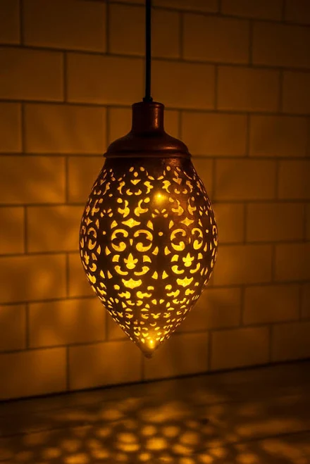 Hanging Solar Lantern | Moroccan Style Outdoor Light | 20