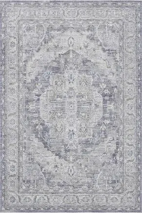 Hauteloom Ulubey Distressed Gray Area Rug Rectangle