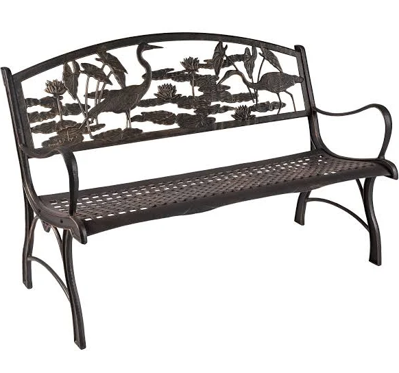 Heron Cast Iron Garden Bench