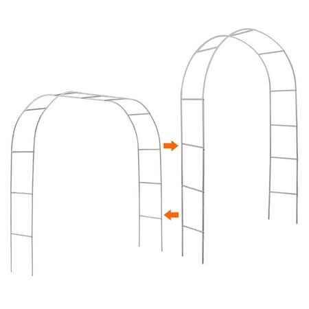 Heyfurni 8ft White Metal Garden Wedding Arch