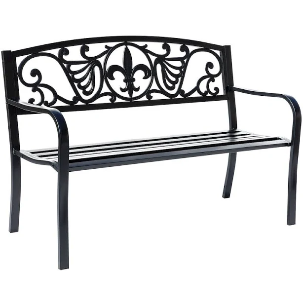 Hi-Line Gift Ltd. Sleek Black Garden Bench
