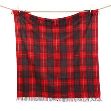 Highland Wool Blend Tartan Blanket / Throw Extra Warm