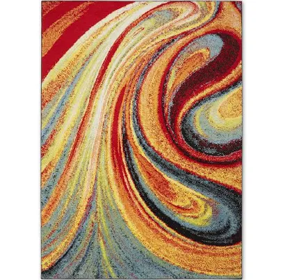 Home Dynamix Splash Adja Abstract Rainbow Swirl Area Rug