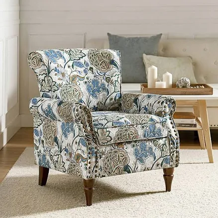 HULALA Home Artemisa Modern Floral Pattern Upholstered Armchair