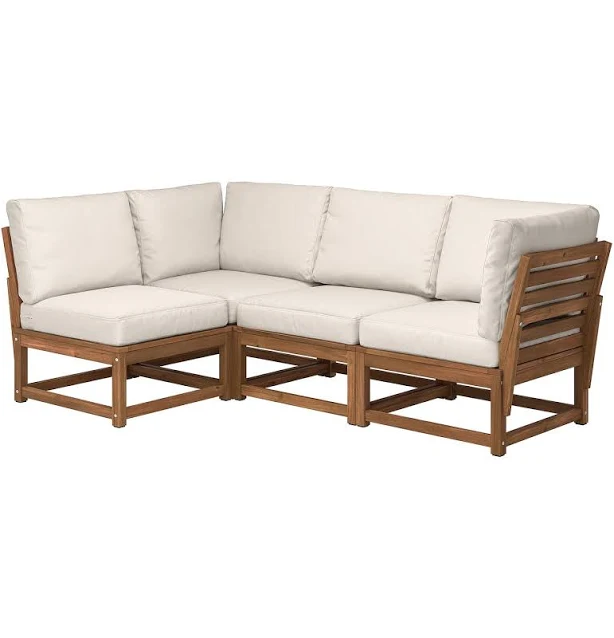 IKEA NÄMMARÖ 3-seat modular corner sofa outdoor light brown stained beige