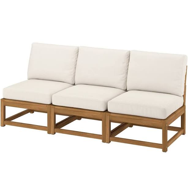 IKEA NÄMMARÖ 3-seat modular sofa outdoor light brown stained light