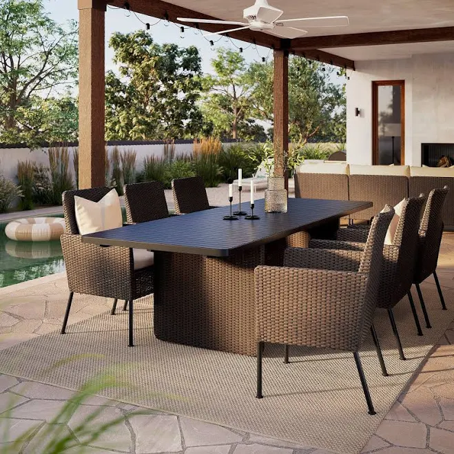 IKEA VITTSKÄR table plastic rattan outdoor/dark gray