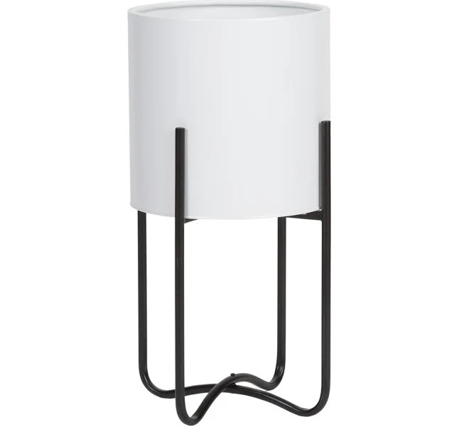 Indoor Metal Pot Planter with Tall Metal Base