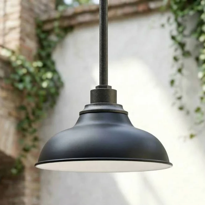 Industrial Dome Metal Outdoor Pendant Light