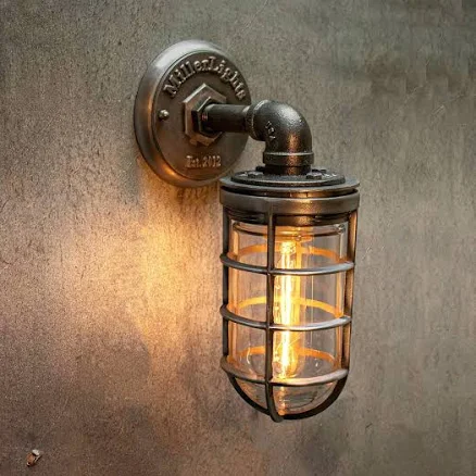 Industrial Steel Caged Wall Sconce | American Made Edison Bulb 40W