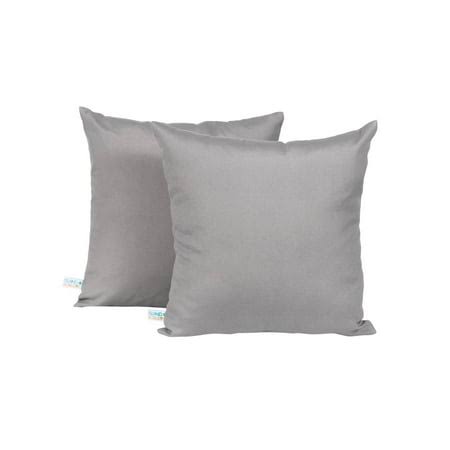 Island Retreat All-Weather Outdoor Throw Pillow - Slate Grey - Set of 2